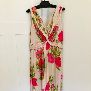 Boden Full Length Floral Silk Chiffon Dress